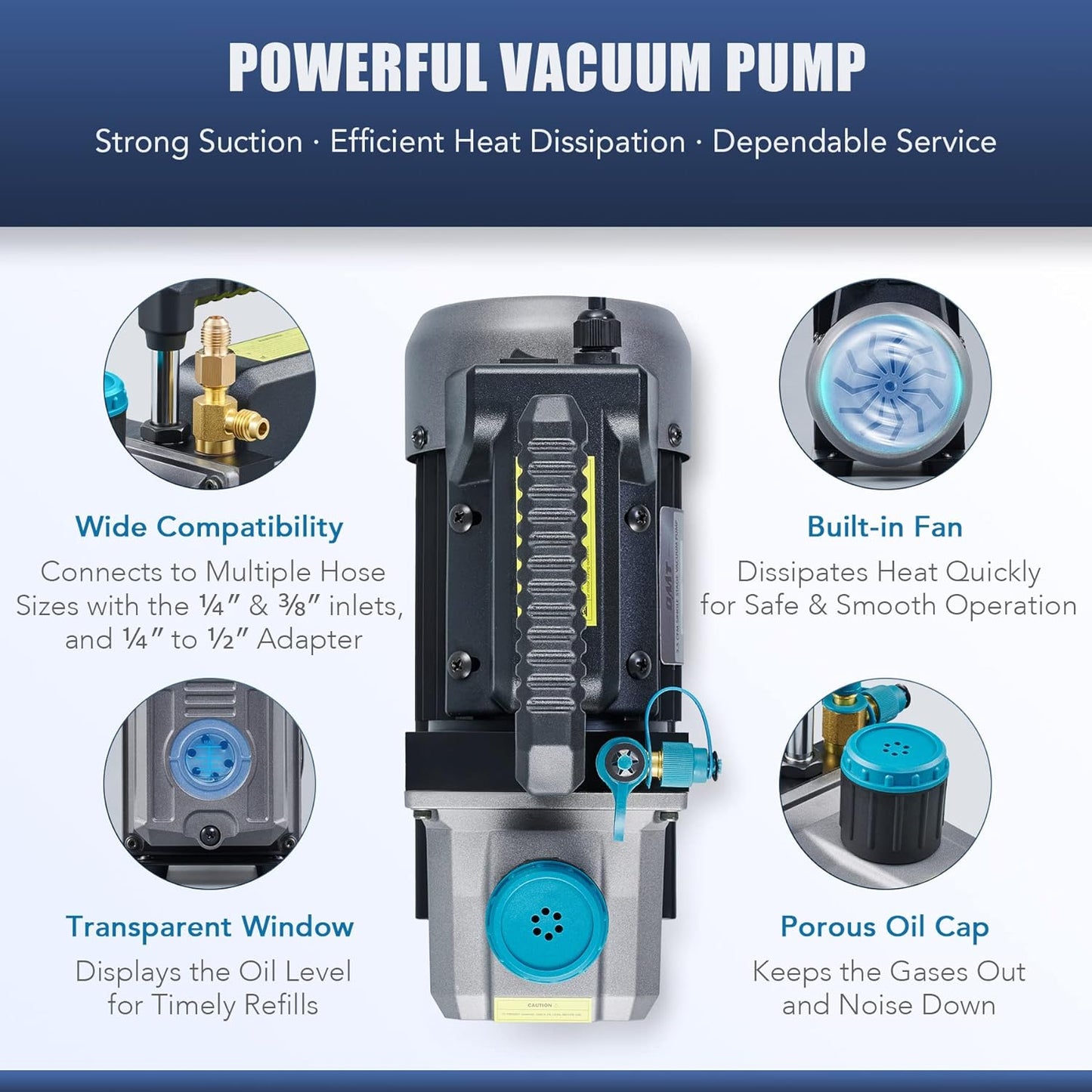 Orion Motor Tech Cámara de Vacío y Bomba de 3 Galones, kit de Desgasificación de Resina Epoxi, Cámara de Vacío de Acero Inoxidable y Bomba de Vacío de 3.5 CFM para el Hogar (3 Galones)