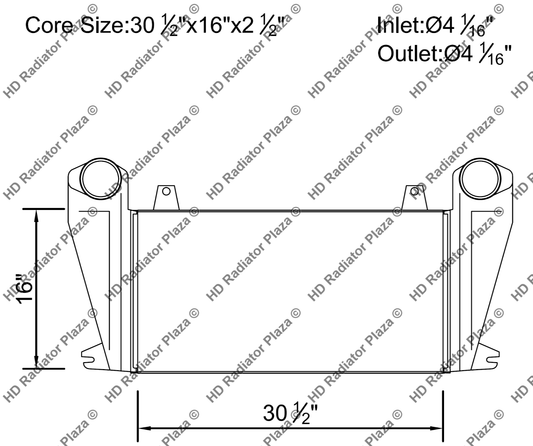 Charge Air Cooler For International 90-94 9400 8100 8200 8300 2574 30 1/2" x 16"