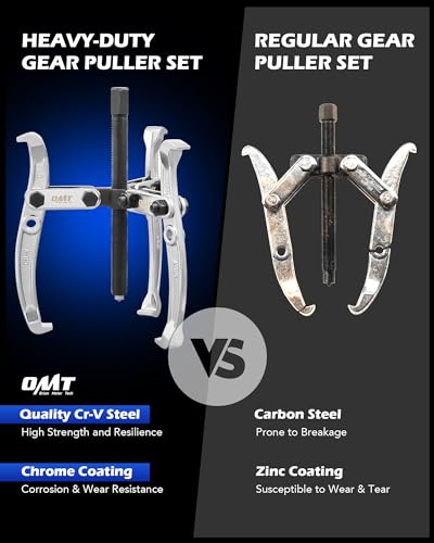 Orion Motor Tech Juego de Extractor de Engranajes de Acero CR-V de 3 Pulgadas, 4 Pulgadas, 6 Pulgadas, 8 Pulgadas, 24 Piezas de Extractor de Engranajes de 2 Mordazas y 3 Mordazas con Mordazas