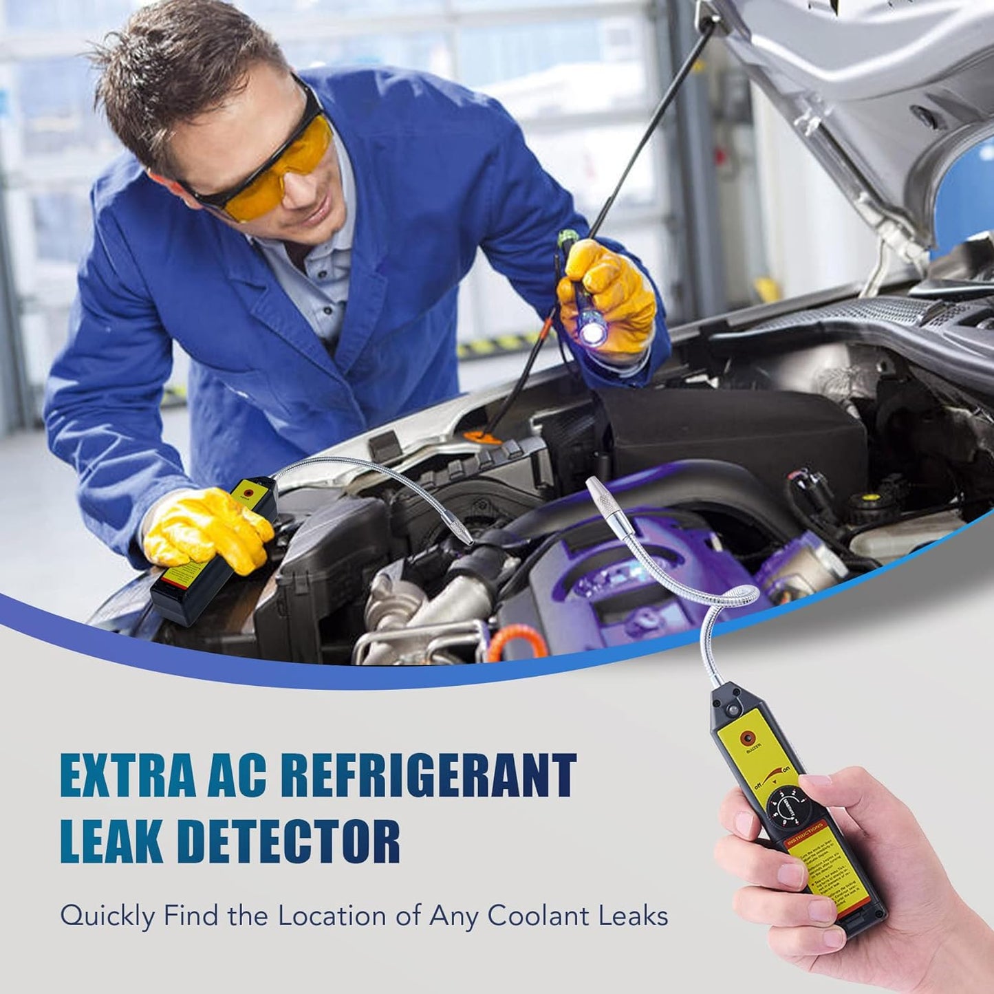 Orion Motor Tech Bomba de Vacío de CA con Manómetros, Bomba de Vacío de 4.5cfm y Juego de Manómetros de Colector de 4 Vías con Detector de Fugas para Refrigerante R134a, R22 o R410a (4.5 CFM&4 Way)