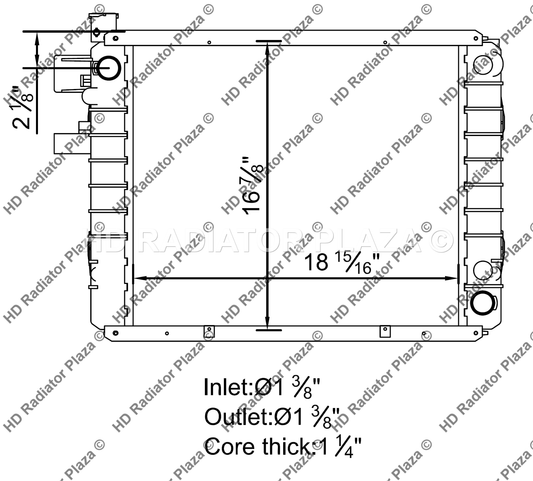 Radiator For Hyster H117 3.0L Engine 16 7/8" x 18 15/16" 4100-18 8504627 1736545