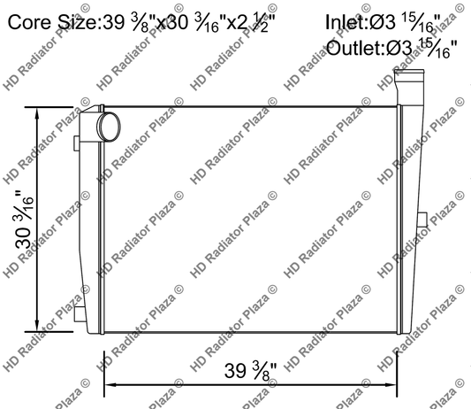 Charge Air Cooler For Van Hool Bus 39 3/8" x 30 3/16" Core 10566678 10567773