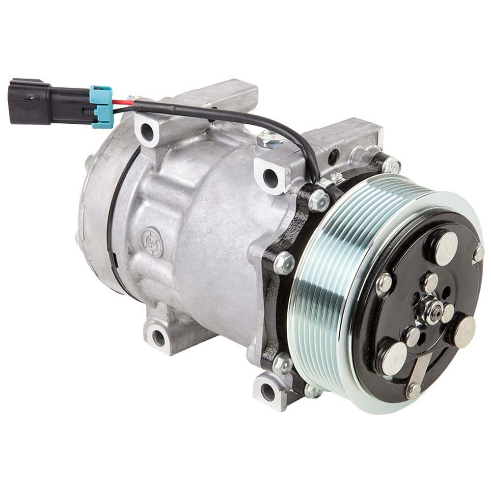 60-02066NA - Compresor de CA y embrague de 8 ranuras para Freightliner reemplaza a Sanden SD7H15 4816 4483 4544 12v