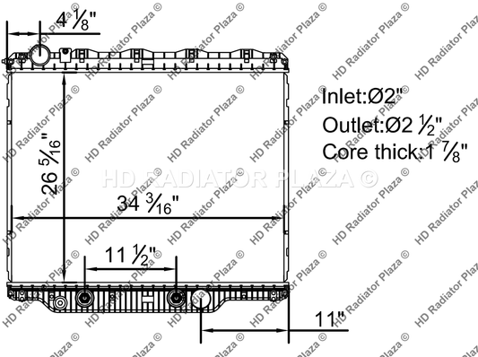 Radiator For Mack 06-10 CHN CHU CV GU4 GU5 Volvo 06-13 VHD 26 5/16" x 34 3/16"
