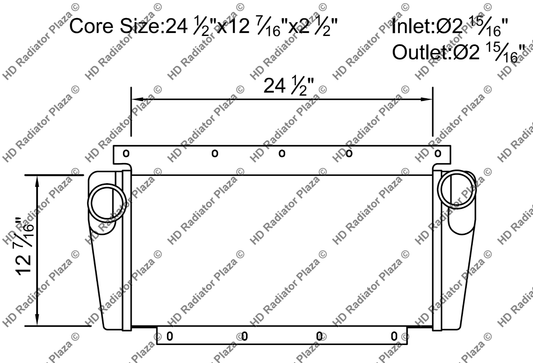 Charge Air Cooler For International 3000/4000 Series 8100 9200 24 1/2 x 12 7/16