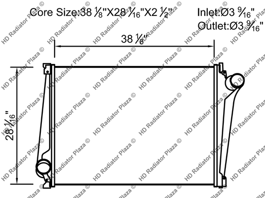 Charge Air Cooler For 03-05 Mack CX 95-99 CL600 CL700 11.9L 38 1/8" x 28 1/16"