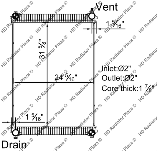 Radiator For 07-12 Business 08-13 M2 05-07 Sterling Acterra 31 5/8" x 24 5/16"