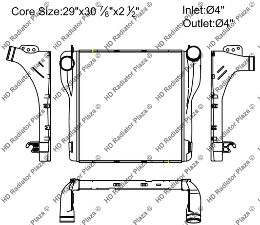 Charge Air Cooler For Kenworth 08-13 T660 W900 39 3/16" x 25 9/16" Core ISM ISX