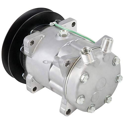 Compresor de CA y embrague de correa en V de 6.102 in sustituye a Sanden SD7H15 4745 con bobina de 24 V y interruptor de embrague de un solo cable - BuyAutoParts 60-04345NA nuevo