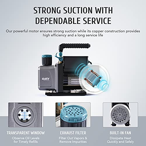 Orion Motor Tech Cámara de Vacío y Bomba de 3 Galones, kit de Desgasificación de Resina Epoxi, Cámara de Vacío de Acero Inoxidable y Bomba de Vacío de 3.5 CFM para el Hogar (3 Galones)