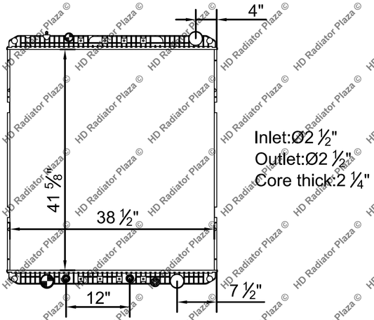 Radiator For 08-13 Cascadia Century Columbia Detroit Engine 41 5/8" x 38 1/2"