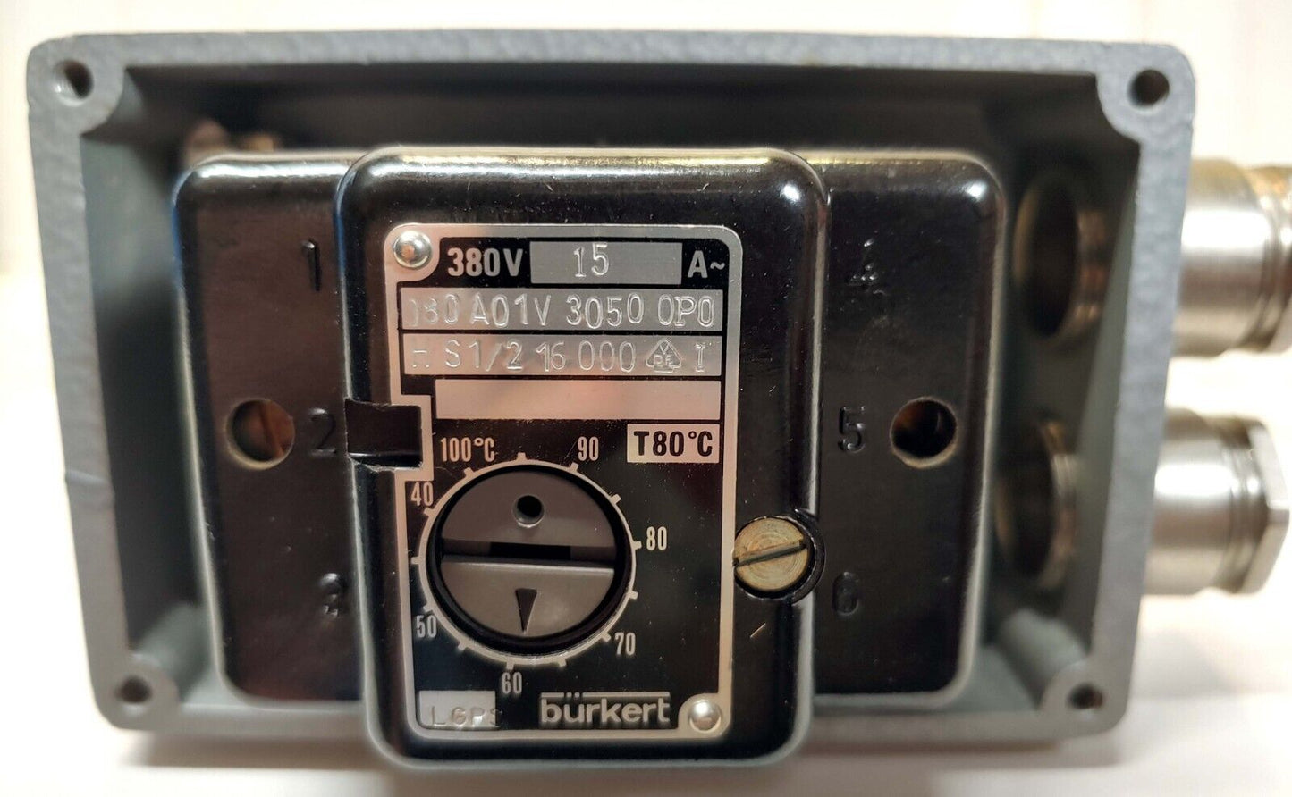 Burkert Temperature Switch TYP/080/A01V/3050 - OPO/H/S1/2/16/000 40-100º C 380V