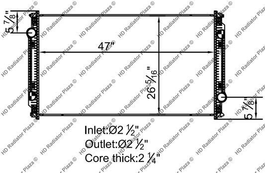 Radiator For Freightliner 07-09 Argosy B2 06-07 M2 106 FL112 26 5/16" x 47"