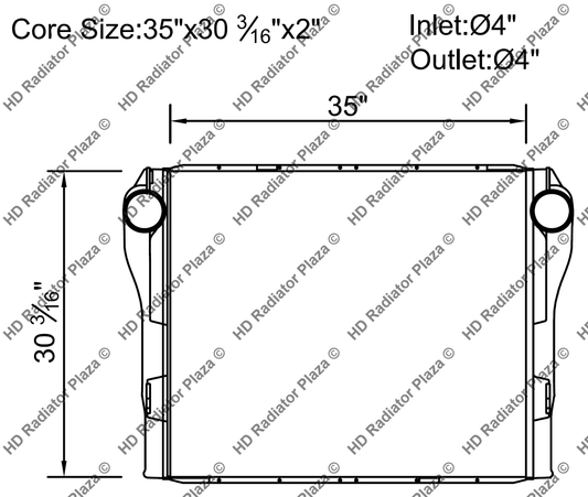 Charge Air Cooler For Kenworth T400 T800 W900 Peterbilt 384 386 389 35 x 30 3/16