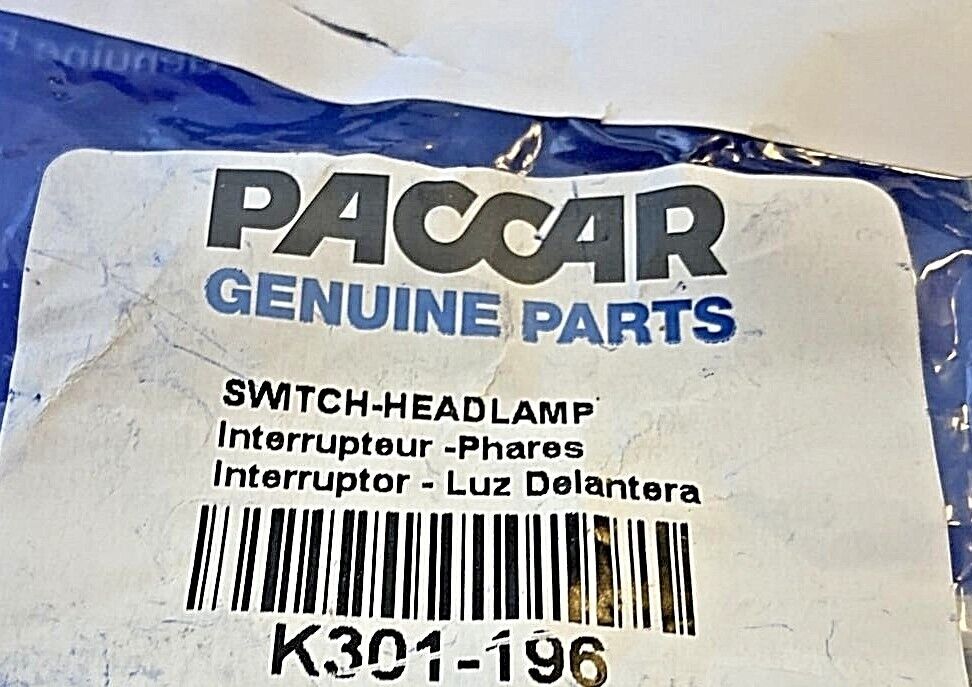 GENUINE PACCAR OEM KENWORTH ELECTRICAL HEADLAMP SWITCH ~ K301-196