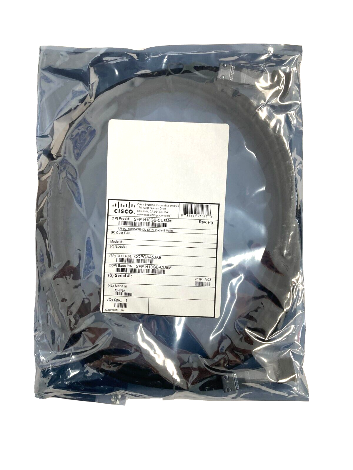 CISCO SFP-H10GB-CU5M= 10GBASE-CU SFP+ CABLE 5METERS