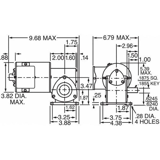 Dayton 1Xfy6 Ac Gearmotor, 41.0 In-Lb Max. Torque, 86 Rpm Nameplate Rpm, 115V