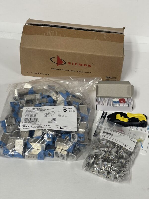 100x SIEMON Z6A-S06B JACK CAT6A RJ45 Z-MAX OUTLET SHIELDED HYBRID TL-LSS T568A/B