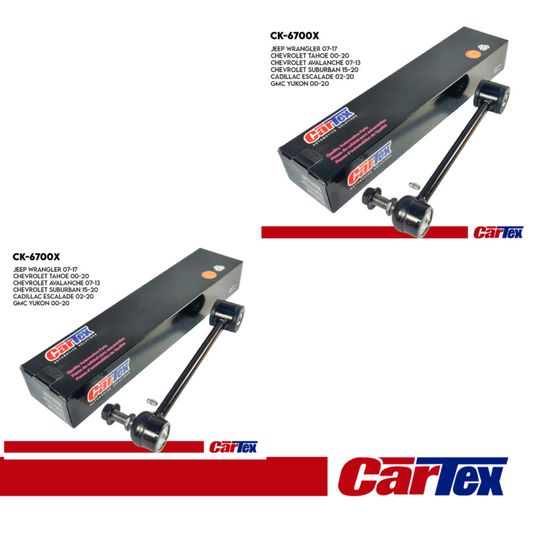 (2) Stabilizer Bar Link Cartex Jeep Wrangler 07-17, Chevrolet Tahoe 00-20. K6700