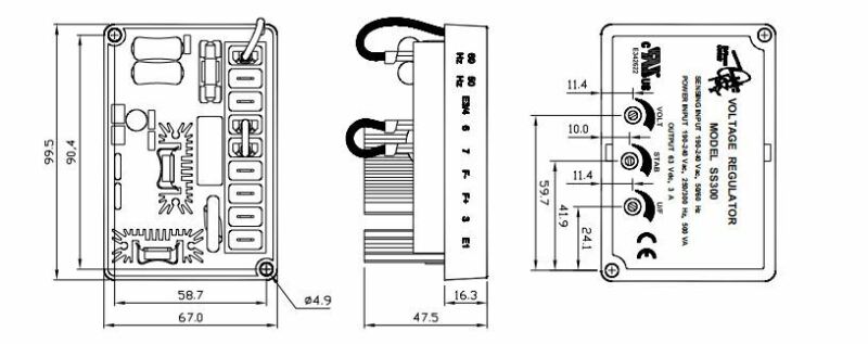 SS300 AVR MCPHERSON VOLTAGE REGULATOR. Replaces Marathon PM300 & PM300E