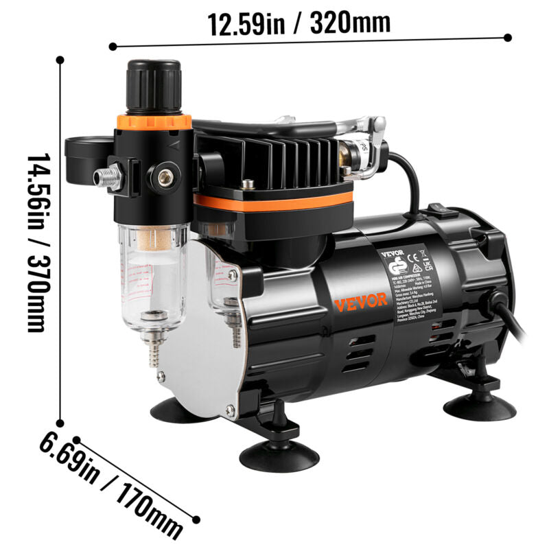 VEVOR Airbrush Kit Dual-action Airbrush Compressor Art Nail Tattoo Makeup Model