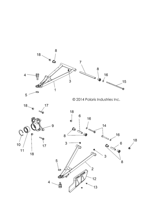 Polaris Heavy Duty Suspension Bushing Kit, Part 2830560
