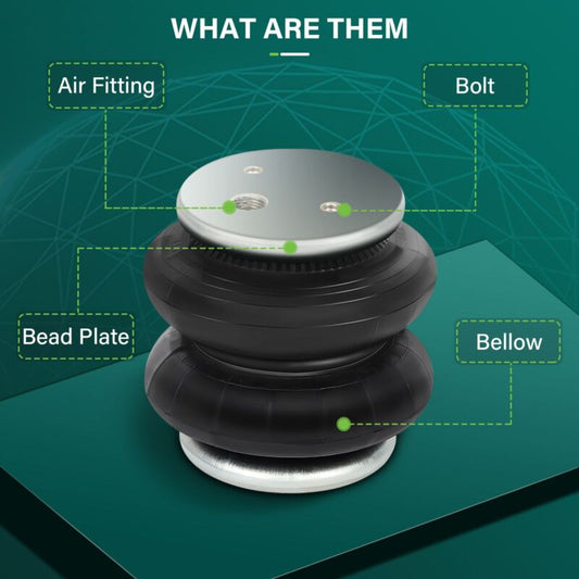 Pair Heavy Duty 2600 LBS Air Bags Suspension Spring For 3/8" 1/2" NPT Port