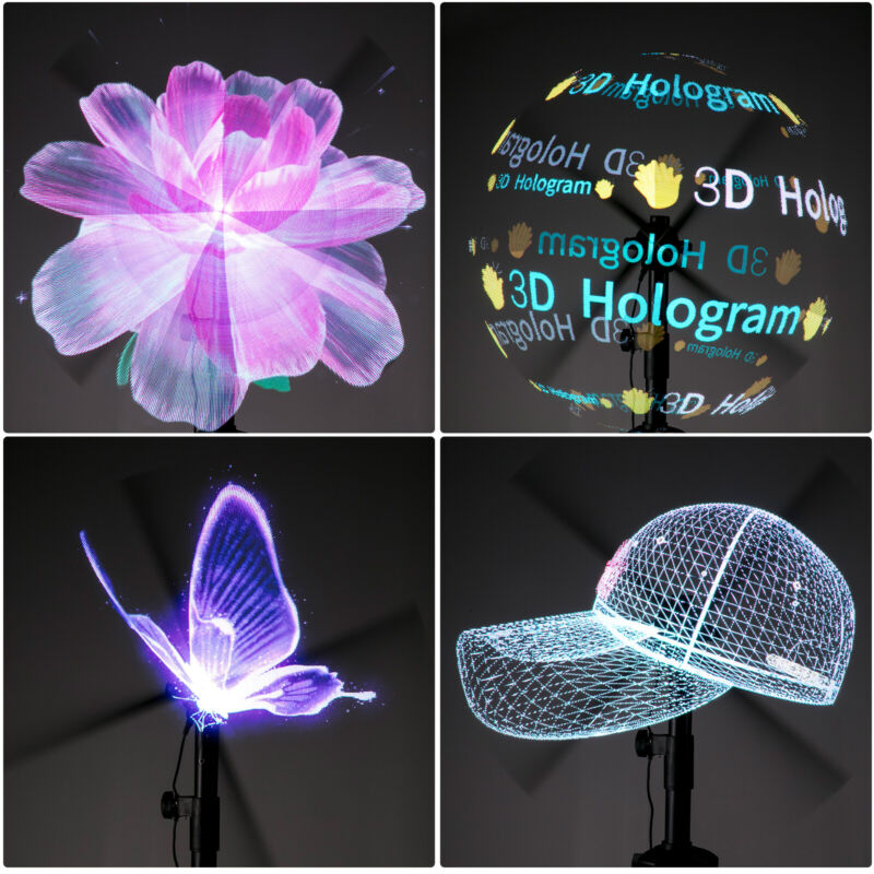 VEVOR 3D Holographic Projector Hologram Fan 42cm 224 LED for Advertising