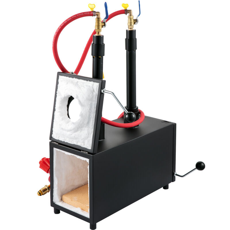 VEVOR Gas Propane Forge Furnace Burner 2Doors+2Burners Blacksmiths Farrier Metal