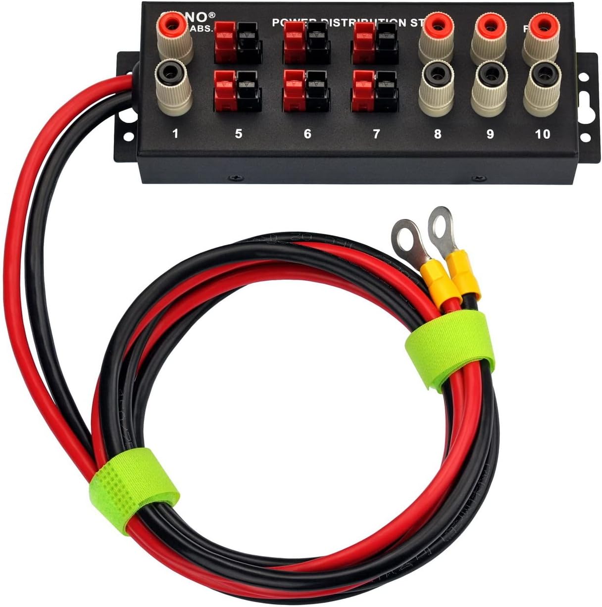 Conector de banana con cable y poste de alimentación 10 salidas DC caja de tira de distribución de energía