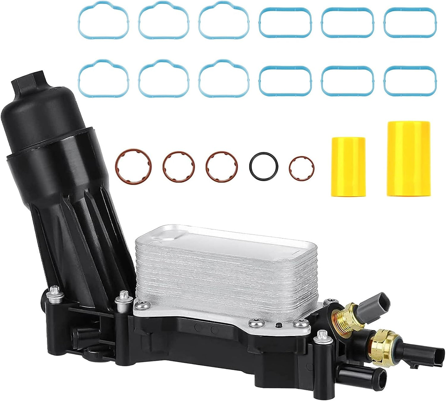68310865AB 3.6L V6 Enfriador de aceite de motor Enfriador de aceite Adaptador de carcasa de filtro de aceite, para Jeep Cherokee/Wrangler, Dodge Challenger/Charger/Grand Caravan/Journey, ProMaster, Chrysler 300