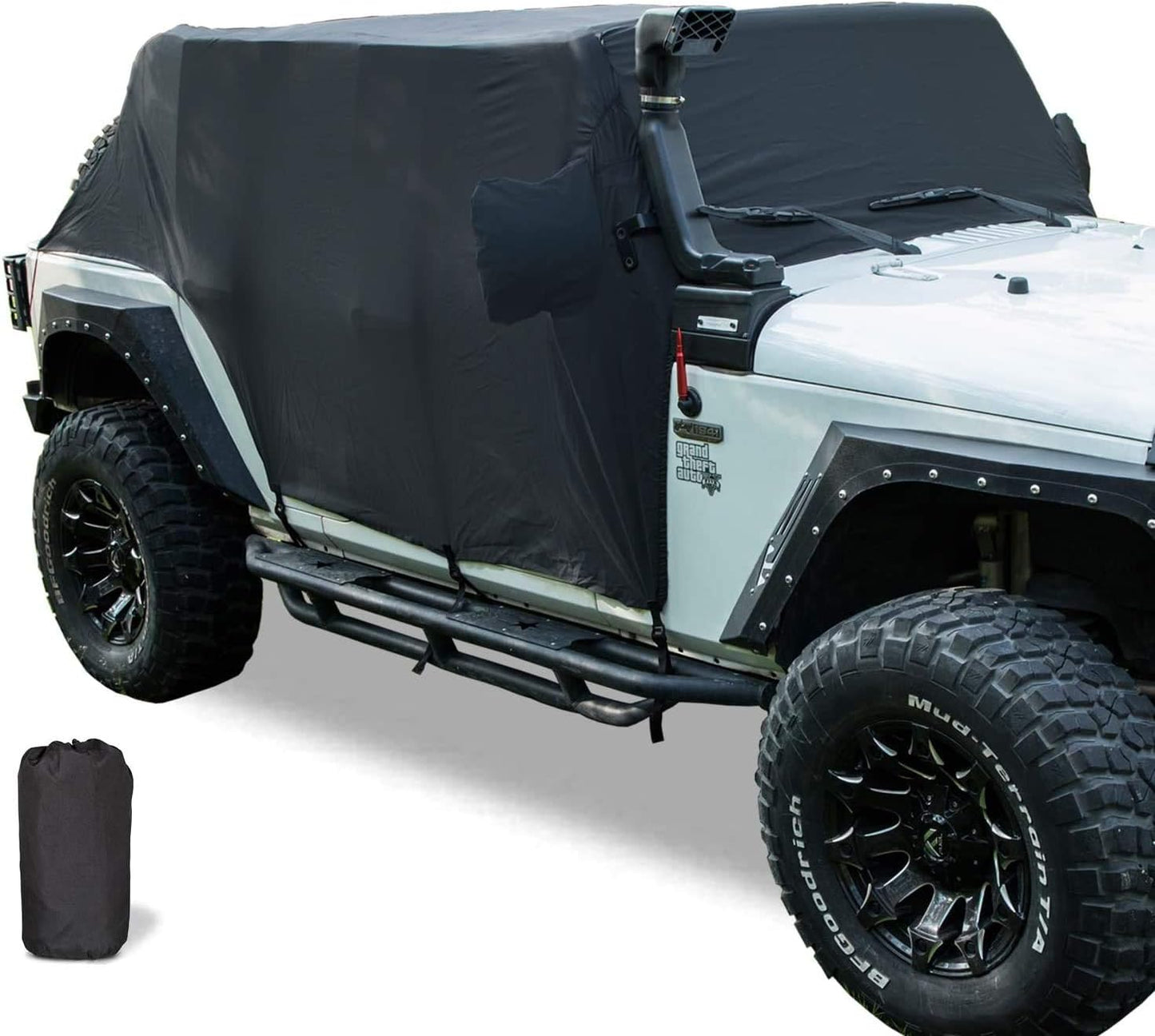 Cab Cover 8221537 Car Cover for Jeep Wrangler JK JKU JL JLU 2007-2020 4 Door - 300D Oxford Sun Shade Car Cover Door & Hard top Off