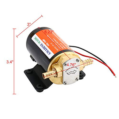 Amarine Made Bomba de engranaje de impulsor de barrido de 12 v: para transferencia de aceite de barrido de combustible diesel (negro)