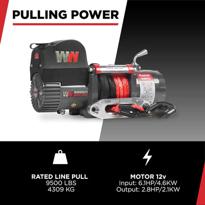 Warrior Winches Samurai 8,000 lbs 12v cabrestante eléctrico con cable de acero: perfecto para Jeep Wranglers, camiones, ATV y aventuras todoterreno. Controles inalámbricos