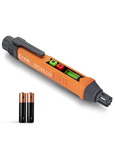 PT199 Detector de fugas de gas natural con alarma audible y visual, sniffer de gas portátil para localizar fuentes combustibles como metano, propano para el hogar (incluye batería x2), naranja