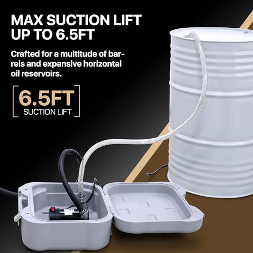 Kit de bomba de transferencia de caja de combustible portátil 10GPM/40LPM (solo para diesel) Heavy Duty Eléctrica autocebante DC 12V abrazaderas de cocodrilo incluye boquilla manual de