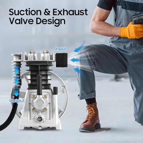 Bomba de compresor de aire 3HP 250L/min Bomba de cabeza de compresor de aire Cilindro de bomba de aceite de hierro fundido Bomba de lubricación estilo pistón