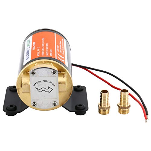 Amarine Made Bomba de engranaje de impulsor de barrido de 12 v: para transferencia de aceite de barrido de combustible diesel (negro)