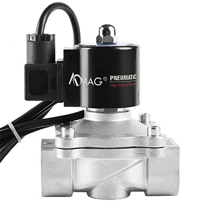 Válvulas solenoides de fuente de agua normalmente cerradas, válvula solenoide eléctrica subacuática de acero inoxidable NPT AC 110V VITON para agua, aire, aceite, combustible