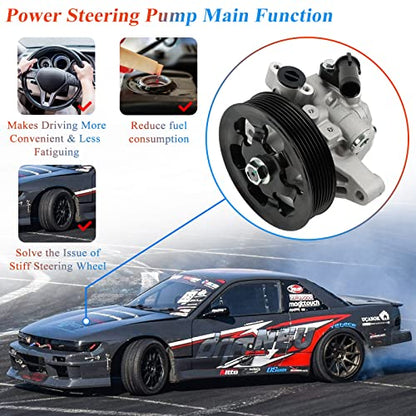 Bomba de dirección asistida 21-5456 con polea para 2006 2007 2008 2009 2010 2011 Civic 1.8L, bomba de asistencia de potencia de calidad OE, reemplazo OE 21-5456 55-5822 56110-RNA-A01 36-21556 °C 68