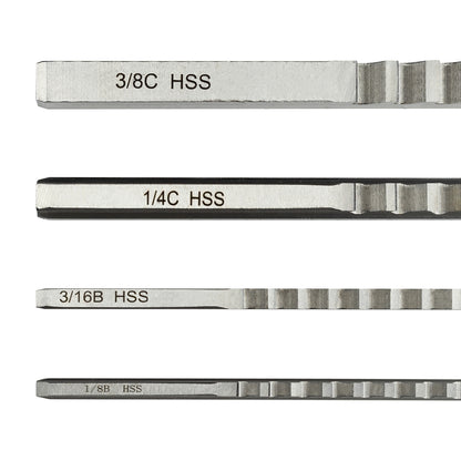 Juego de brochas para chavetero HFS(R) 18 piezas n.° 10 HSS en caja equipada, 4 brochas y 9 bujes