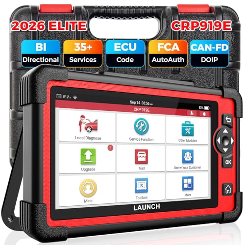 LAUNCH Escáner X431 CRP919E OBD2, Herramienta de Escaneo Bidireccional 2026 como CRP919EBT, CANFD/DoIP/FCA SGW, Código ECU, 35+ Servicios, Pruebas Activas, Diagnóstico Completo del Sistema Todo en Uno