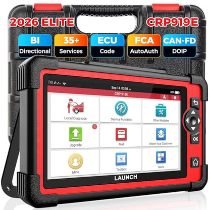 LAUNCH Escáner X431 CRP919E OBD2, Herramienta de Escaneo Bidireccional 2026 como CRP919EBT, CANFD/DoIP/FCA SGW, Código ECU, 35+ Servicios, Pruebas Activas, Diagnóstico Completo del Sistema Todo en Uno