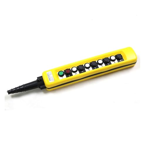 Interruptores pulsadores de control para grúa industrial, 10 botones, resistentes a la lluvia, 250 V, 5 A, color amarillo