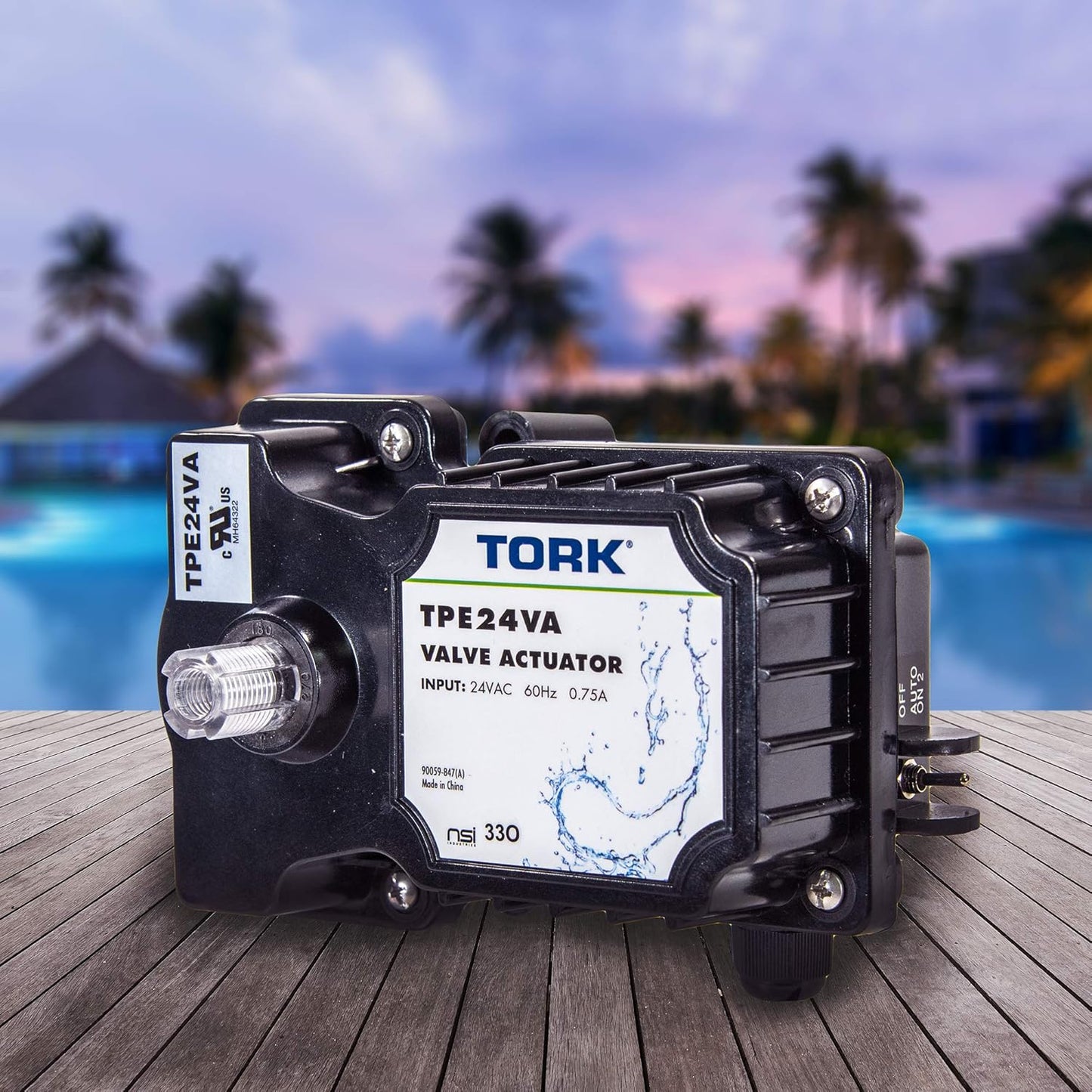 TORK TPE24VA - Actuador de válvula auténtico de 24 voltios, compatible con todos los sistemas de control de 24 VCA, para piscinas, spa, equipos solares, aprobado por UL para seguridad