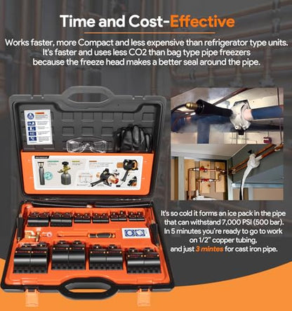 CST2 General Cold-Shot - Kit de reparación de congelación de tubería de agua con CO2 para tubería de agua con CO2, kit de reparación de congelación para acero y cobre, hierro fundido de aluminio de