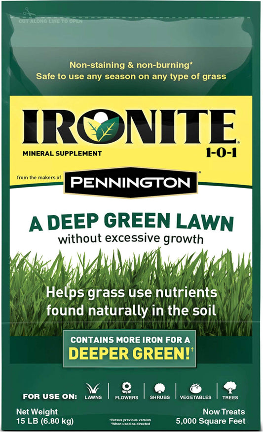 Pennington Ironite - Fertilizante multiusos 1-0-1 para césped y jardín, 5000 pies cuadrados, para todas las hierbas, 100524194