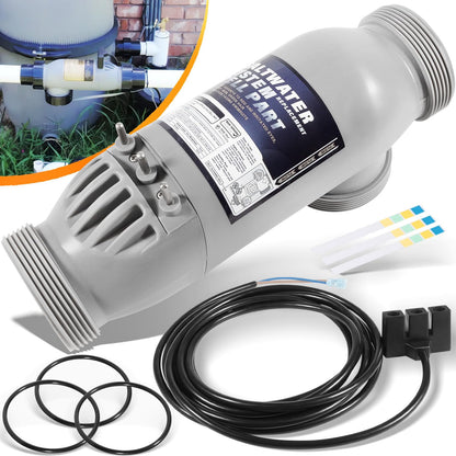 R0452400 PLC1400 Kit de celdas de sal de 3 puertos de repuesto para Zodiac Jandy AquaPure 1400 PureLink APURE1400 Sistema de purificación de agua con cable de alimentación CC de 16 pies R0402800 y 3