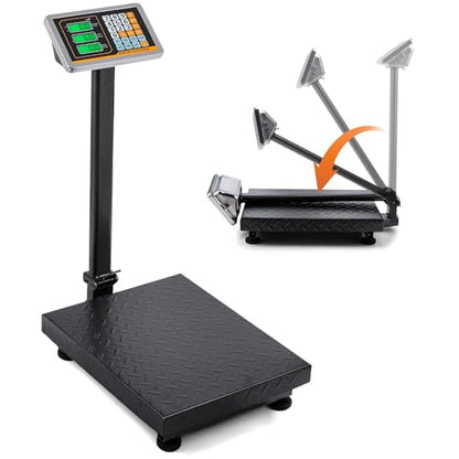 Bonvoisin Báscula de plataforma digital de 660 libras, báscula de piso resistente, báscula de envío postal conmutable KG/LB para pesar paquetes, equipaje, maletas, cajas