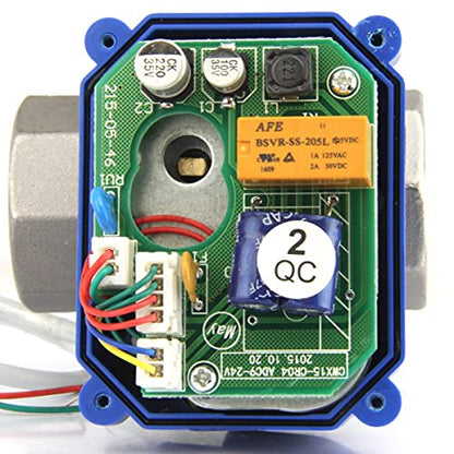 Válvula de bola motorizada, válvula de bola de acero inoxidable de 1 pulgada con puerto completo, 9-24 V CA/CC y configuración de retorno automático de 2 cables, normalmente abierta por EE. UU. Sólido
